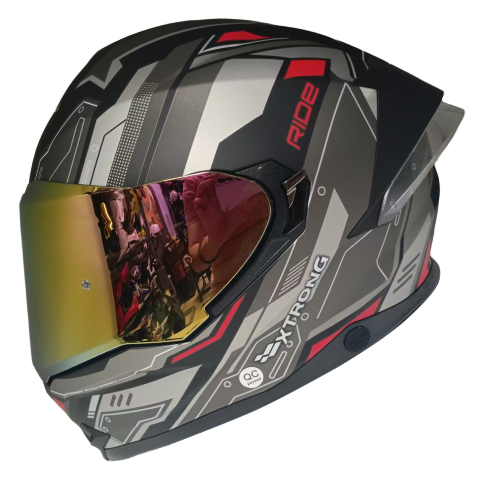 Casco Integral XTR-Z1 Gris-Rojo Talla M | SKU 17647